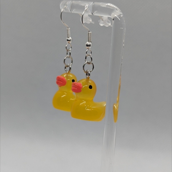 Handmade duck earrings - Picture 2 of 4